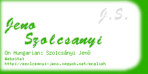 jeno szolcsanyi business card